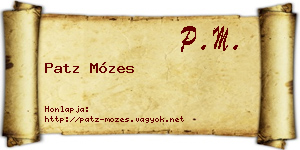Patz Mózes névjegykártya