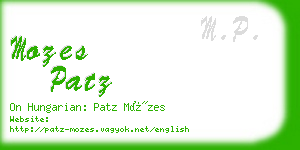 mozes patz business card